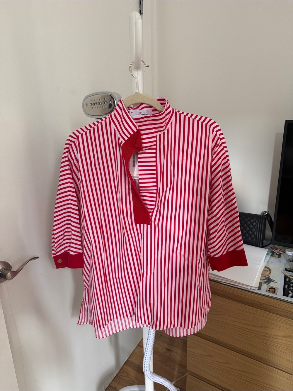 Carolina Herrera Stripped Red Pink top